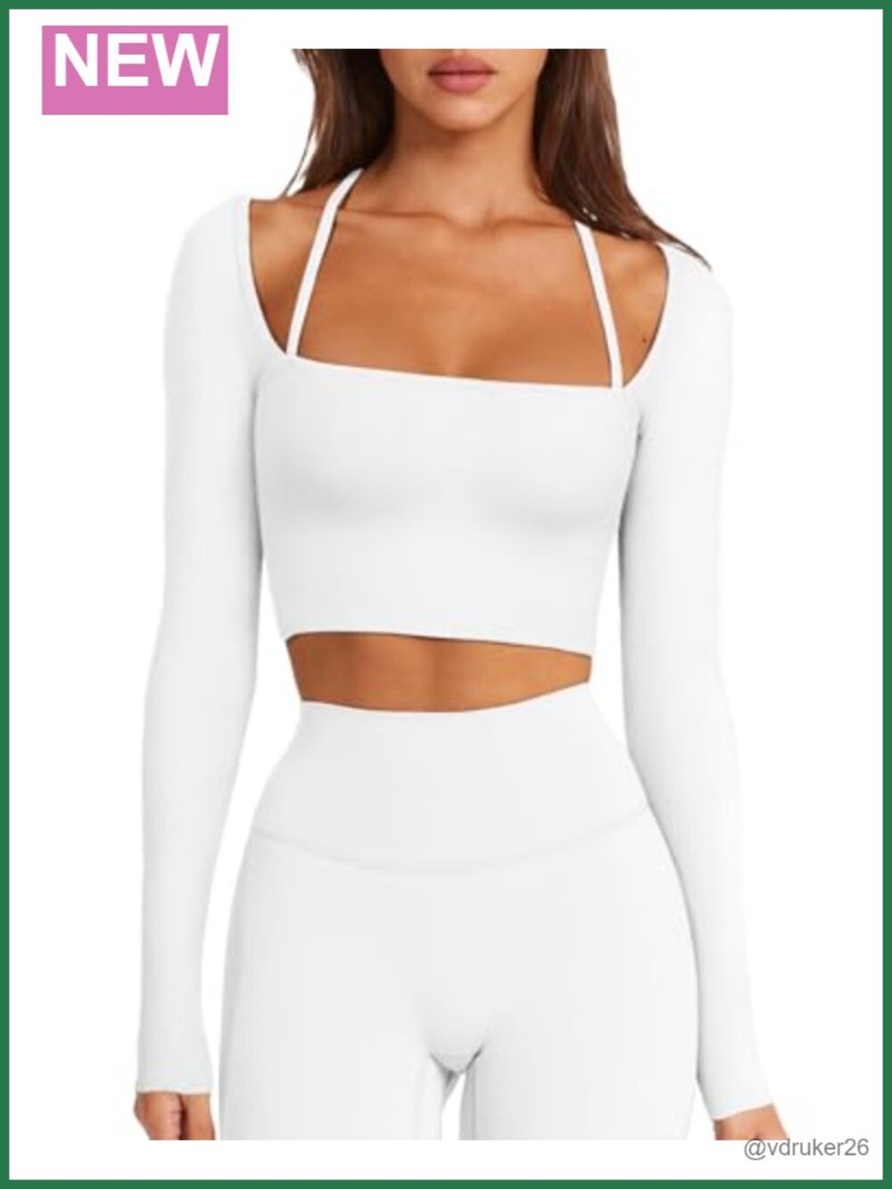 Seamless Long Sleeve Halter Crop Top Workout Yoga Top Slim Fit